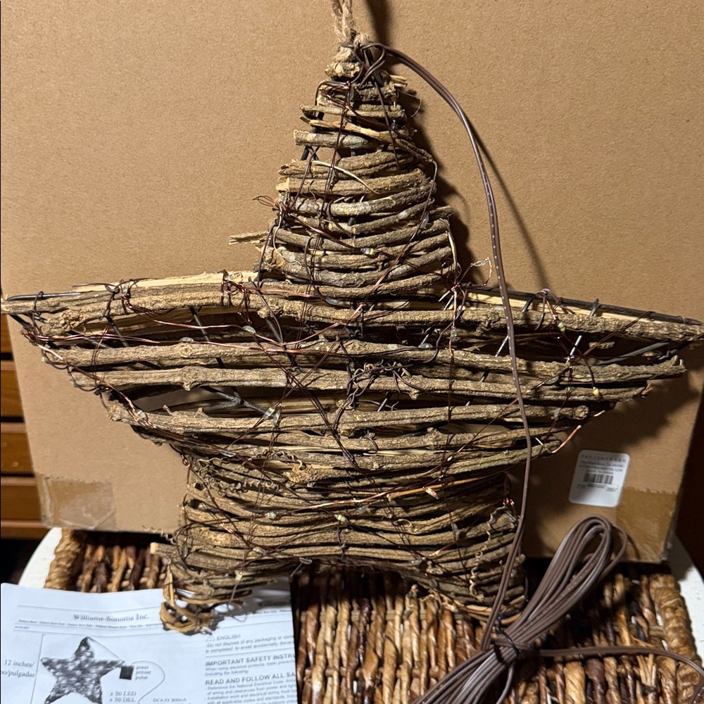 Pottery Barn Rattan Twinkle Star Red , White & Blue BNIB - Picture 3 of 6